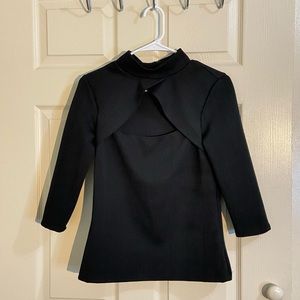 SUZY SHIER NWOT Black Cut Out Top